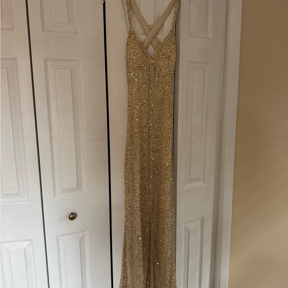 Morgan & Co. Gold Sequin Dress
